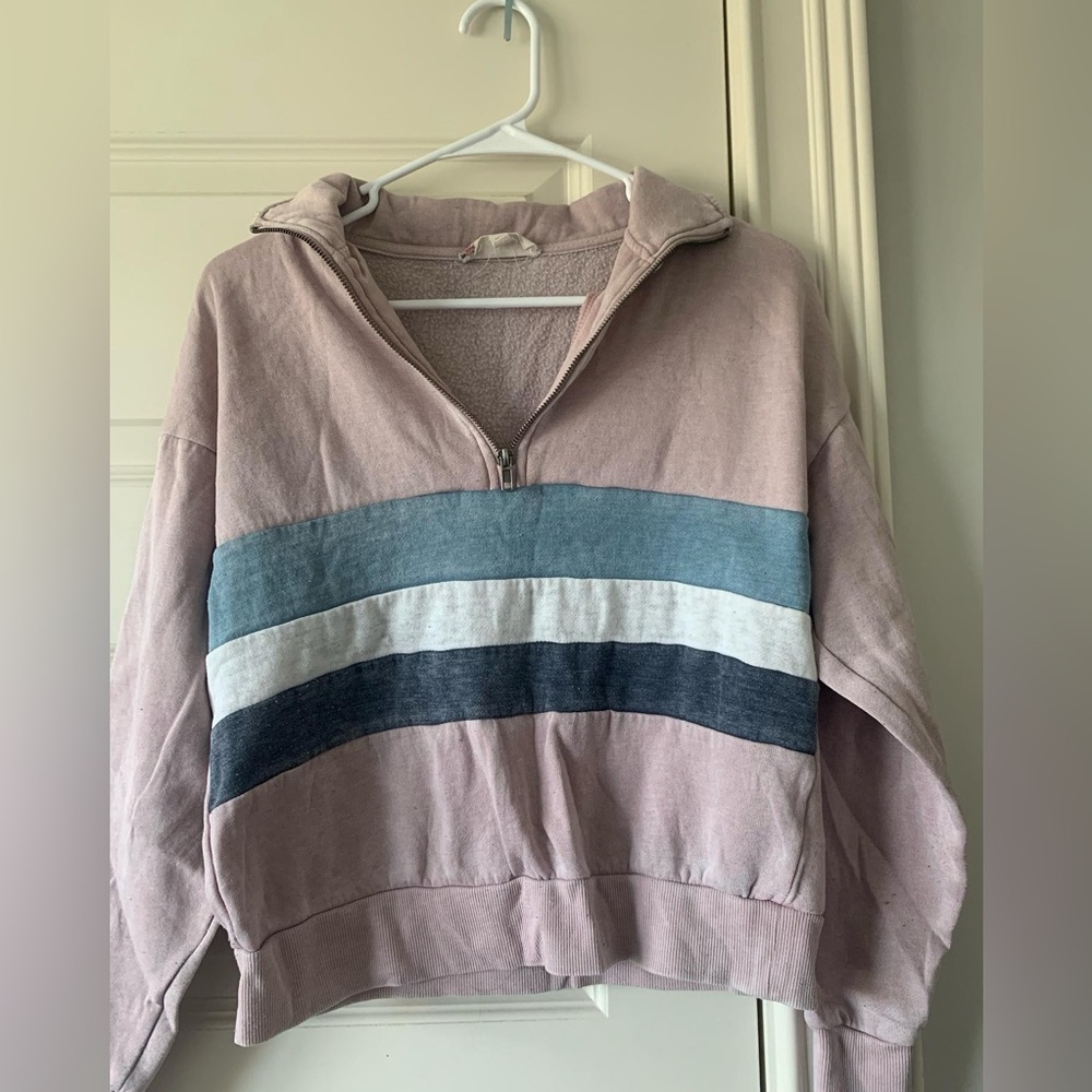 XS Striped Quarter Zip